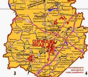 Карта сергиево посадского района подробная с деревнями и дорогами